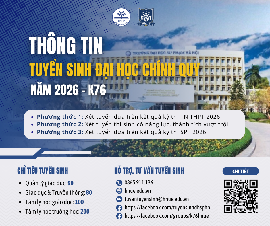THÔNG TIN TUYỂN SINH TRÌNH ĐỘ ĐẠI HỌC HỆ CHÍNH QUY 2026