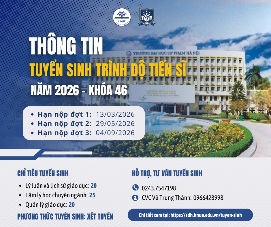 THÔNG TIN TUYỂN SINH TRÌNH ĐỘ TIẾN SĨ 2026