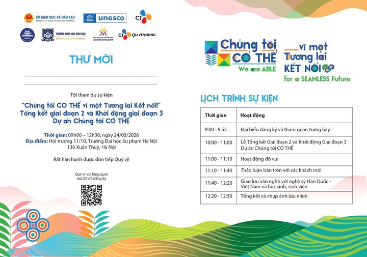 LỊCH TRÌNH LỄ TỔNG KẾT DỰ ÁN “CHÚNG TÔI CÓ THỂ”