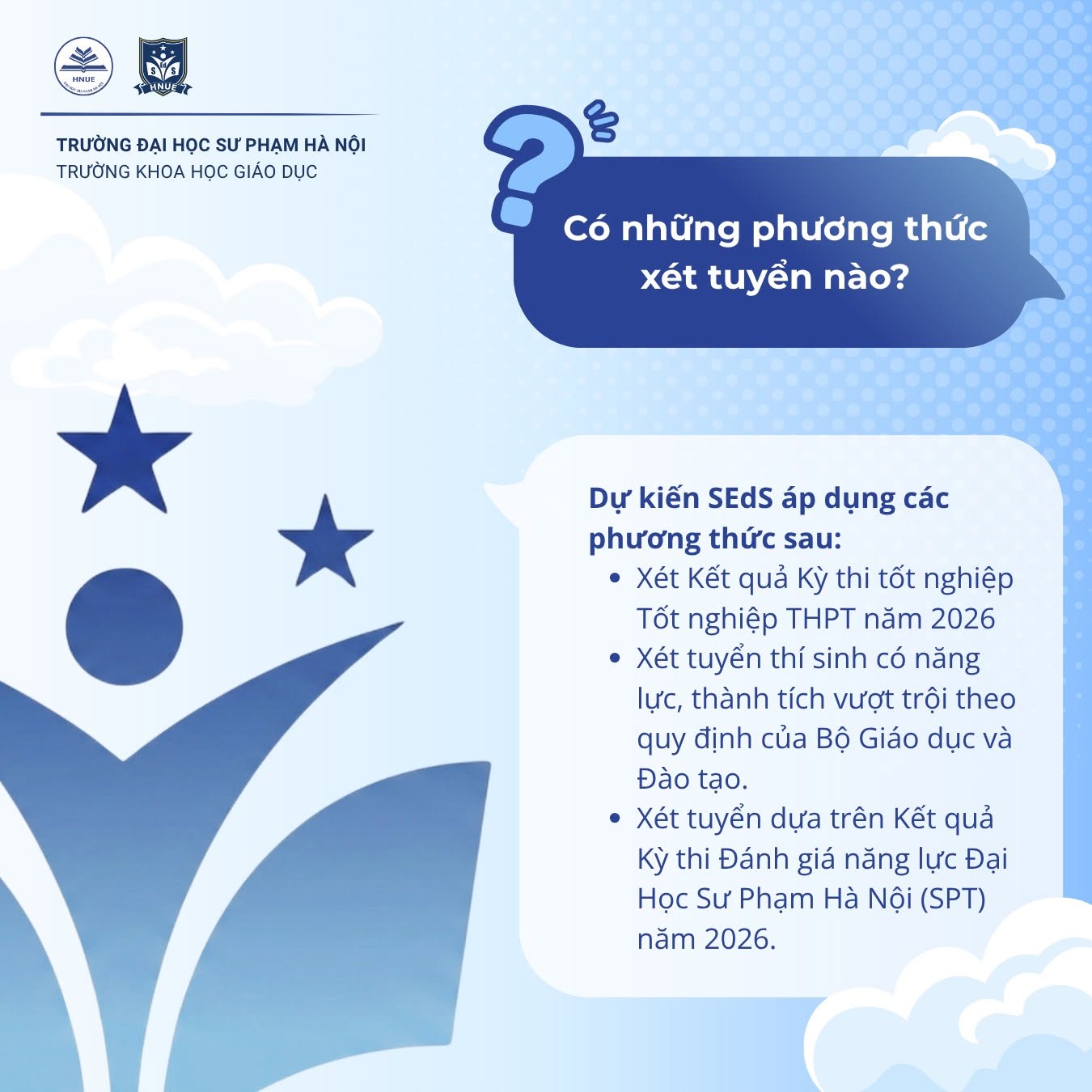 GIẢI ĐÁP VỀ TUYỂN SINH 2026 TRƯỜNG KHOA HỌC GIÁO DỤC