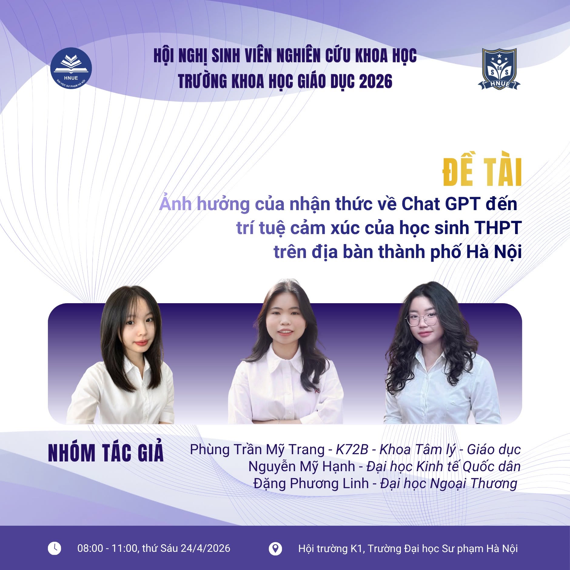 DANH SÁCH CÁC BÁO CÁO TẠI HỘI NGHỊ SINH VIÊN NGHIÊN CỨU KHOA HỌC 2026