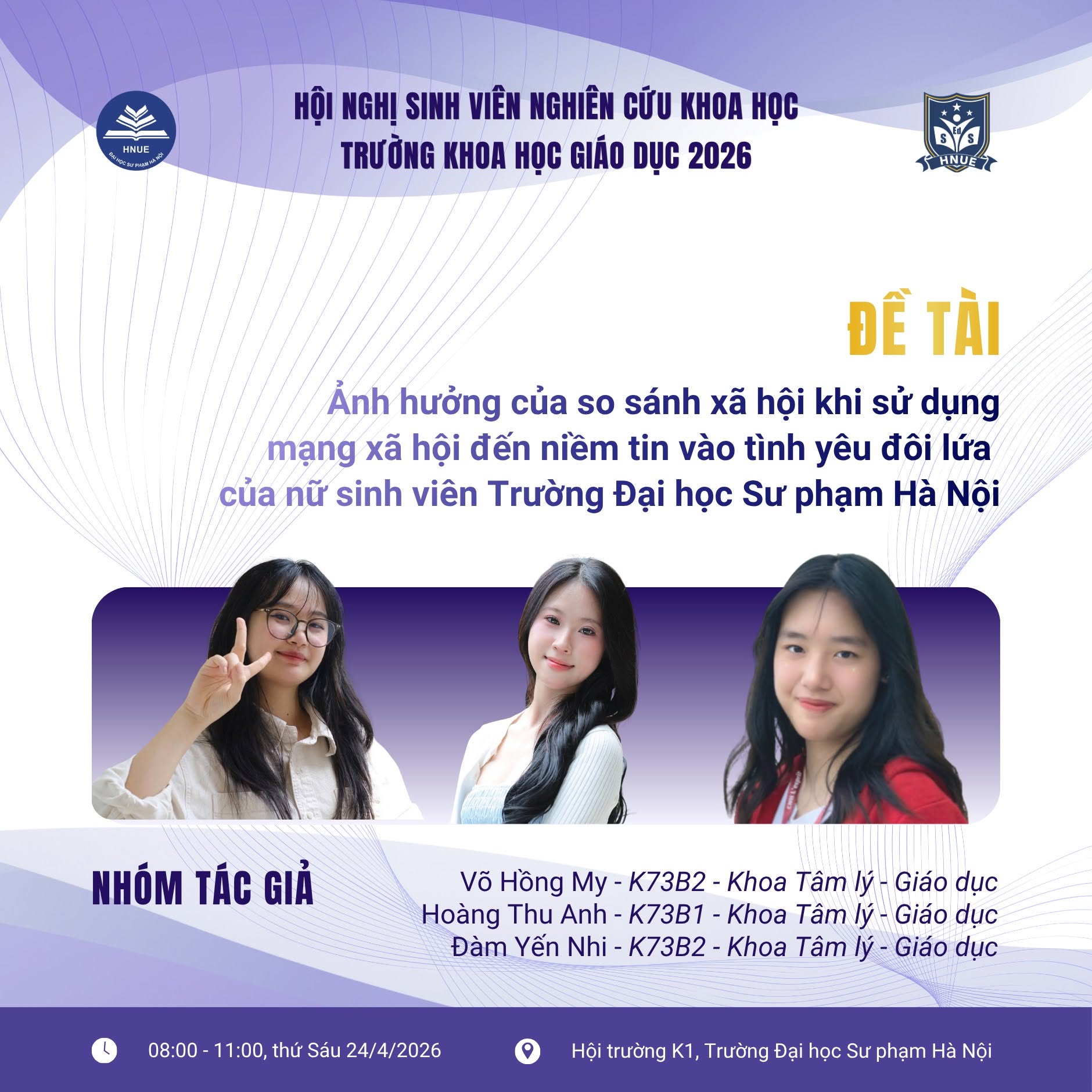 DANH SÁCH CÁC BÁO CÁO TẠI HỘI NGHỊ SINH VIÊN NGHIÊN CỨU KHOA HỌC 2026