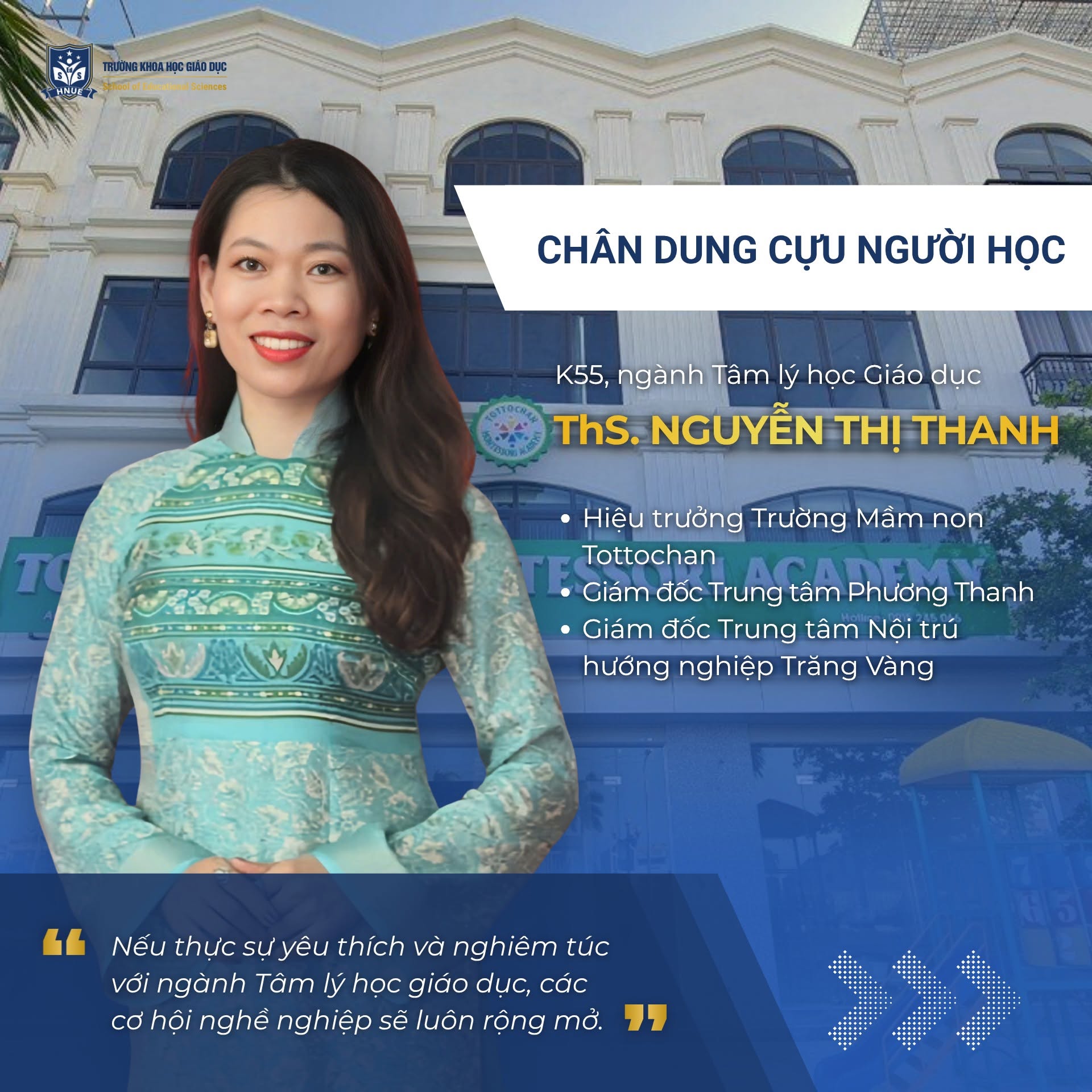 NGÀNH TÂM LÝ HỌC GIÁO DỤC - CHÂN DUNG CỰU NGƯỜI HỌC 