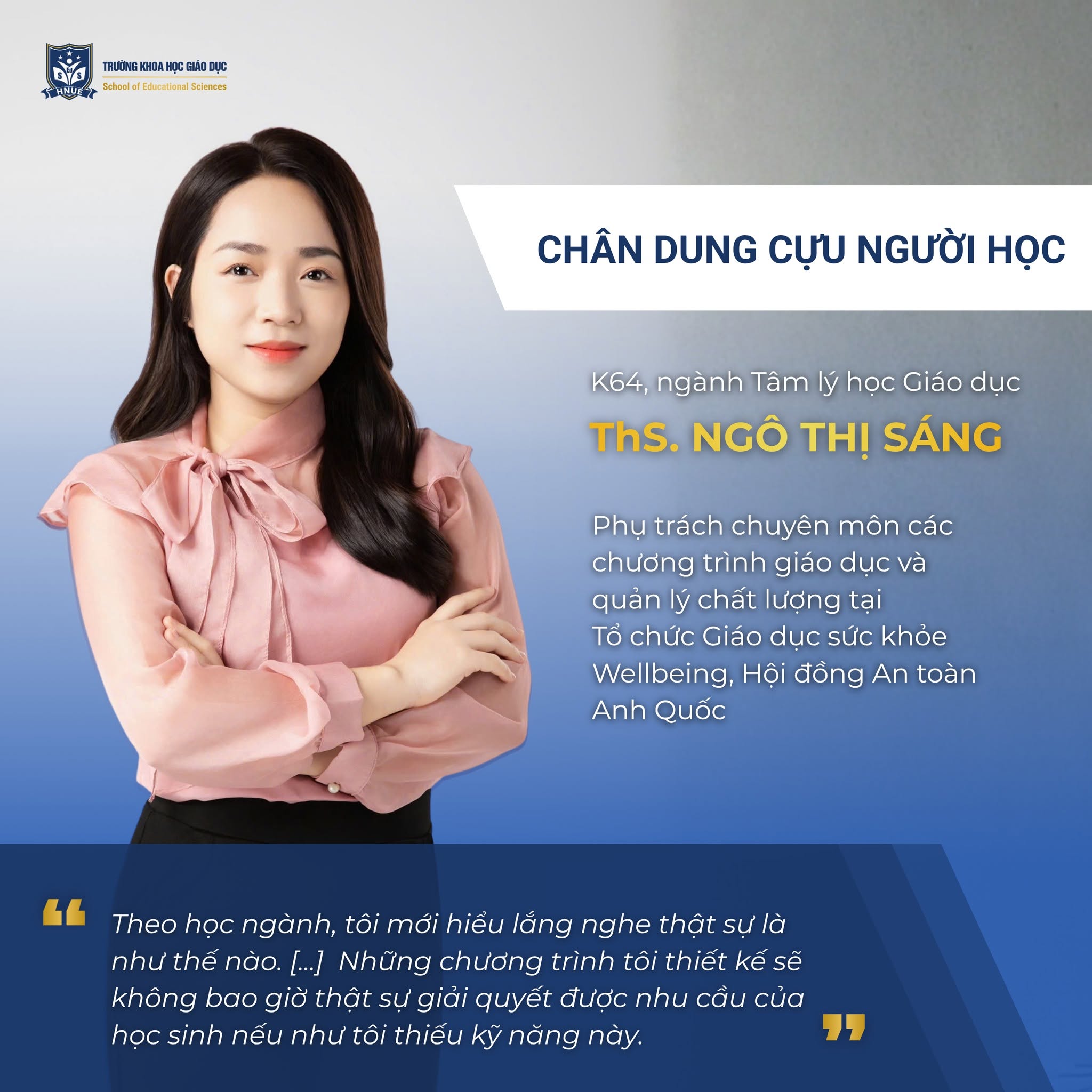 NGÀNH TÂM LÝ HỌC GIÁO DỤC - CHÂN DUNG CỰU NGƯỜI HỌC 
