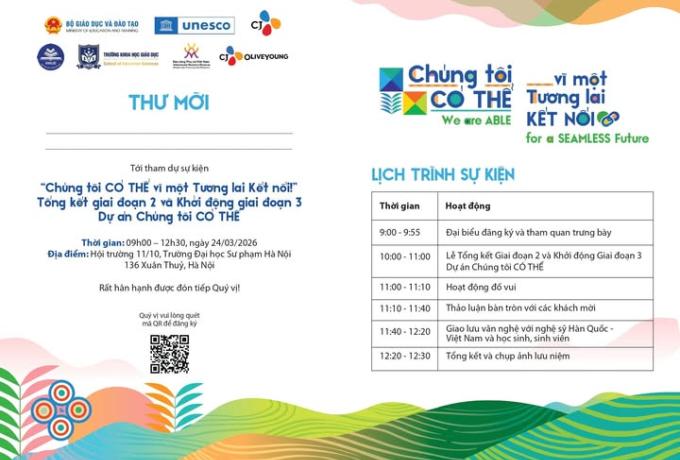 LỊCH TRÌNH LỄ TỔNG KẾT DỰ ÁN “CHÚNG TÔI CÓ THỂ”