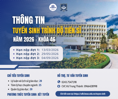 THÔNG TIN TUYỂN SINH TRÌNH ĐỘ TIẾN SĨ 2026