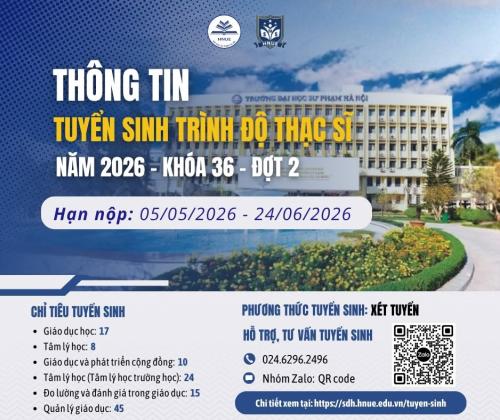 THÔNG BÁO TUYỂN SINH TRÌNH ĐỘ THẠC SĨ KHÓA 36 ĐỢT 2